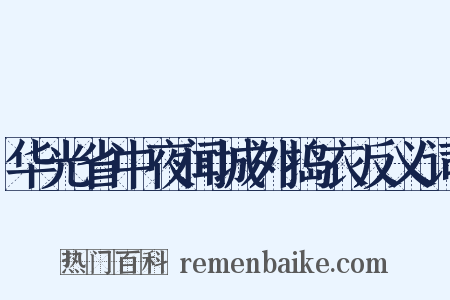华光省中夜闻城外捣衣反义词是什么意思的图片